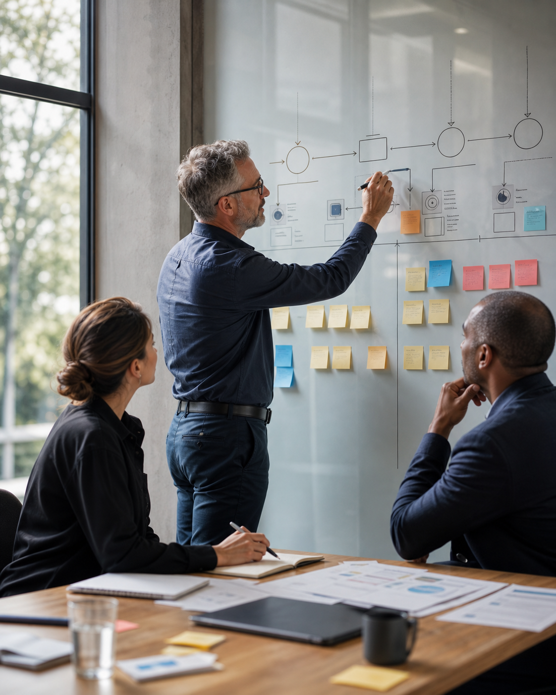 Technology roadmap mapped out during a planning workshop